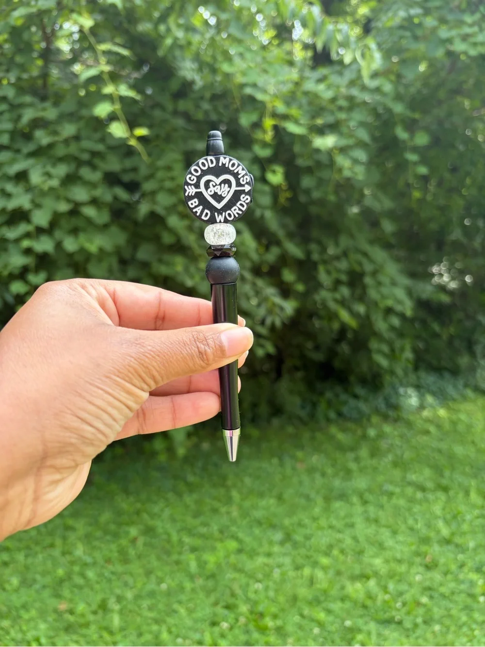 Good Moms Bad Words Black Decorative Pen